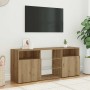 Mueble TV luces LED madera ingeniería roble artisan 120x30x50cm | Foro24|Onlineshop| Casa, Jardín y Más Foro24.es