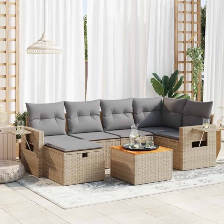 Set sofás de jardín 7 piezas y cojines ratán sintético beige | Foro24|Onlineshop| Casa, Jardín y Más Foro24.es