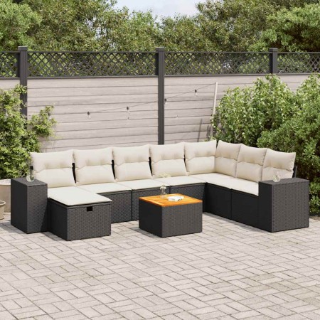 Set de sofás de jardín con cojines 9 pzas ratán sintético negro | Foro24|Onlineshop| Casa, Jardín y Más Foro24.es