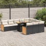 Set sofás jardín y cojines 11 pzas ratán sintético acacia negro | Foro24|Onlineshop| Casa, Jardín y Más Foro24.es