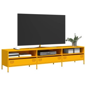 Mueble TV acero laminado en frío amarillo mostaza