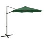 Cantilever parasol with pole and green LED lights 300 cm by vidaXL, Umbrellas - Ref: Foro24-312337, Price: 118,00 €, Discount: %