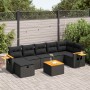 Set de sofás de jardín y cojines 8 piezas ratán sintético negro | Foro24|Onlineshop| Casa, Jardín y Más Foro24.es