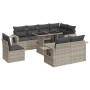 Set muebles jardín 9 pzas y cojines ratán sintético gris claro de , Conjuntos de jardín - Ref: Foro24-3326503, Precio: 753,29...