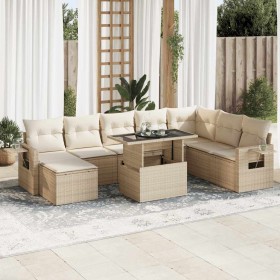 Set de sofás de jardín con cojines 9 pzas ratán sintético beige de , Conjuntos de jardín - Ref: Foro24-3326529, Precio: 750,6...