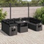 Set de sofás de jardín y cojines 10 pzas ratán sintético negro | Foro24|Onlineshop| Casa, Jardín y Más Foro24.es