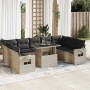 Set sofás jardín 10 pzas con cojines ratán sintético gris claro von , Gartensets - Ref: Foro24-3326543, Preis: 801,58 €, Raba...