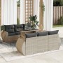 Set de sofás de jardín 7 pzas con cojines ratán PE gris claro by , Garden sets - Ref: Foro24-3326583, Price: 637,54 €, Discou...