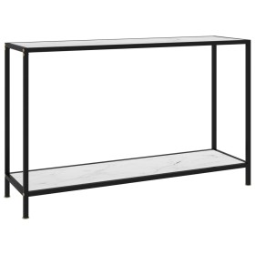 Weißer Konsolentisch aus gehärtetem Glas 120x35x75 cm von vidaXL, Seitentische - Ref: Foro24-322841, Preis: 72,99 €, Rabatt: %