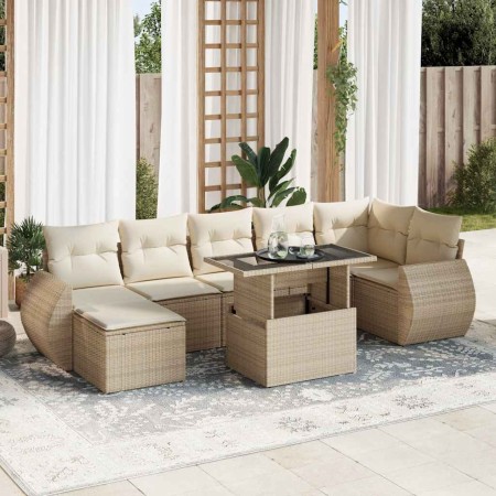 Set de sofás de jardín y cojines 8 piezas ratán sintético beige von , Gartensets - Ref: Foro24-3326679, Preis: 689,99 €, Raba...