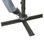 Freischwingender Sonnenschirm mit Mast und LED-Leuchten taupe grau 300 cm von vidaXL, Sonnenschirme - Ref: Foro24-312347, Pre...