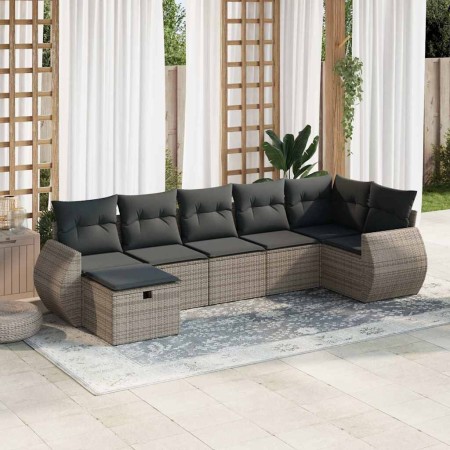 Set de sofás de jardín 7 pzas con cojines ratán sintético gris | Foro24|Onlineshop| Casa, Jardín y Más Foro24.es