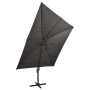 Cantilever parasol with pole and anthracite gray LED lights 300 cm by vidaXL, Umbrellas - Ref: Foro24-312346, Price: 257,89 €...