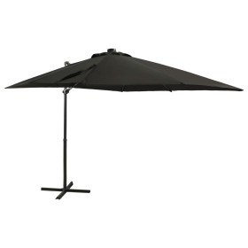 Cantilever umbrella with pole and black 250 cm LED lights by vidaXL, Umbrellas - Ref: Foro24-312324, Price: 174,99 €, Discoun...