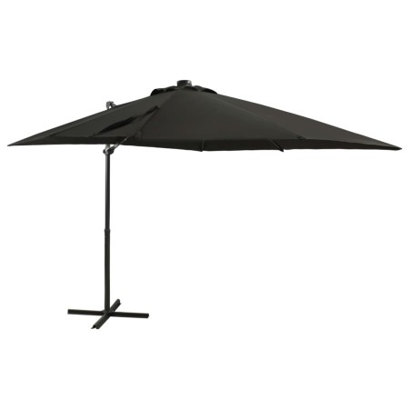 Cantilever umbrella with pole and black 250 cm LED lights by vidaXL, Umbrellas - Ref: Foro24-312324, Price: 174,55 €, Discoun...