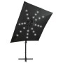 Cantilever umbrella with pole and black 250 cm LED lights by vidaXL, Umbrellas - Ref: Foro24-312324, Price: 174,55 €, Discoun...