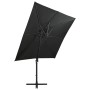 Freischwingender Sonnenschirm mit Mast und LED-Leuchten schwarz 250 cm von vidaXL, Sonnenschirme - Ref: Foro24-312324, Preis:...