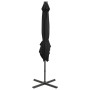 Cantilever umbrella with pole and black 250 cm LED lights by vidaXL, Umbrellas - Ref: Foro24-312324, Price: 174,55 €, Discoun...