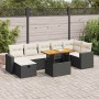 Set sofás jardín y cojines 5 pzas ratán sintético acacia negro | Foro24|Onlineshop| Casa, Jardín y Más Foro24.es