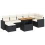 Set sofás jardín y cojines 5 pzas ratán sintético acacia negro | Foro24|Onlineshop| Casa, Jardín y Más Foro24.es