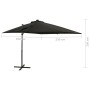 Cantilever umbrella with pole and black 250 cm LED lights by vidaXL, Umbrellas - Ref: Foro24-312324, Price: 174,55 €, Discoun...