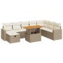 Set sofás jardín y cojines 9 pzas ratán sintético acacia beige by , Garden sets - Ref: Foro24-3328017, Price: 782,33 €, Disco...