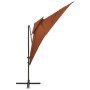 Cantilever umbrella with double terracotta cover 250x250 cm by vidaXL, Umbrellas - Ref: Foro24-312367, Price: 185,99 €, Disco...