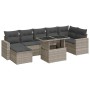 Set de sofás de jardín 8 pzas y cojines ratán sintético gris von , Gartensets - Ref: Foro24-3326363, Preis: 642,67 €, Rabatt: %