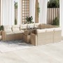 Set de sofás de jardín 11pzas con cojines ratán sintético beige von , Gartensets - Ref: Foro24-3326389, Preis: 896,20 €, Raba...