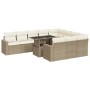 Set de sofás de jardín 11pzas con cojines ratán sintético beige by , Garden sets - Ref: Foro24-3326389, Price: 896,20 €, Disc...