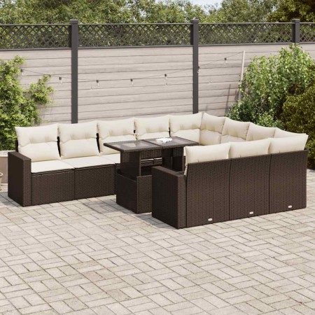 Set de sofás de jardín 11 pzas cojines ratán sintético marrón von , Gartensets - Ref: Foro24-3326394, Preis: 768,99 €, Rabatt: %