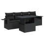 Set de muebles de jardín 5 pzas y cojines ratán sintético negro | Foro24|Onlineshop| Casa, Jardín y Más Foro24.es