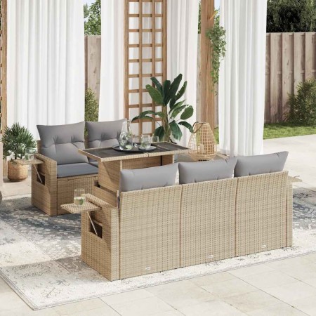 Juego de sofás jardín con cojines 6 pzas ratán sintético beige von , Gartensets - Ref: Foro24-3326410, Preis: 609,04 €, Rabat...