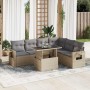 Set sofás de jardín 7 piezas y cojines ratán sintético beige de , Conjuntos de jardín - Ref: Foro24-3326490, Precio: 584,54 €...