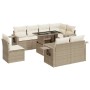 Set de sofás de jardín con cojines 9 pzas ratán sintético beige by , Garden sets - Ref: Foro24-3326499, Price: 853,57 €, Disc...