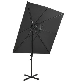 Cantilever parasol with anthracite double cover 250x250 cm by vidaXL, Umbrellas - Ref: Foro24-312362, Price: 133,14 €, Discou...