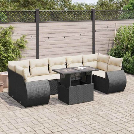 Set de sofás de jardín y cojines 8 piezas ratán sintético negro | Foro24|Onlineshop| Casa, Jardín y Más Foro24.es