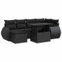 Set de sofás de jardín 7 pzas con cojines ratán sintético negro | Foro24|Onlineshop| Casa, Jardín y Más Foro24.es