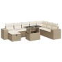 Set de sofás de jardín con cojines 9 pzas ratán sintético beige by , Garden sets - Ref: Foro24-3327958, Price: 819,25 €, Disc...