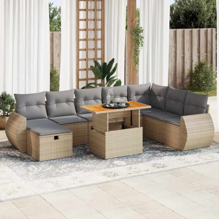 Set sofás jardín y cojines 9 pzas ratán sintético acacia beige von , Gartensets - Ref: Foro24-3328074, Preis: 677,95 €, Rabat...