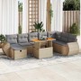 Set sofás jardín y cojines 9 pzas ratán sintético acacia beige | Foro24|Onlineshop| Casa, Jardín y Más Foro24.es