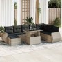 Set muebles jardín 9 pzas y cojines ratán sintético gris claro von , Gartensets - Ref: Foro24-3326693, Preis: 718,97 €, Rabat...