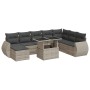 Set muebles jardín 9 pzas y cojines ratán sintético gris claro by , Garden sets - Ref: Foro24-3326693, Price: 718,97 €, Disco...