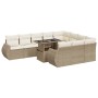 Set de sofás de jardín 11pzas con cojines ratán sintético beige by , Garden sets - Ref: Foro24-3326709, Price: 916,49 €, Disc...