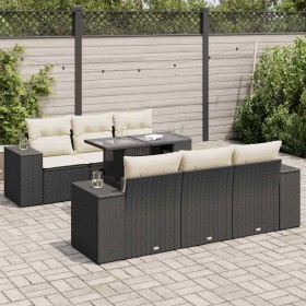 Set de sofás de jardín 7 pzas con cojines ratán sintético negro von , Gartensets - Ref: Foro24-3326737, Preis: 583,92 €, Raba...