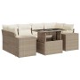 Set sofás de jardín 7 piezas y cojines ratán sintético beige de , Conjuntos de jardín - Ref: Foro24-3326749, Precio: 636,28 €...