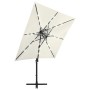 Cantilever umbrella with pole and LED lights sand 250 cm by vidaXL, Umbrellas - Ref: Foro24-312320, Price: 175,51 €, Discount: %