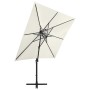 Cantilever umbrella with pole and LED lights sand 250 cm by vidaXL, Umbrellas - Ref: Foro24-312320, Price: 174,63 €, Discount: %