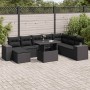 Set de sofás de jardín con cojines 9 pzas ratán sintético negro | Foro24|Onlineshop| Casa, Jardín y Más Foro24.es