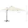 Cantilever umbrella with pole and LED lights sand 250 cm by vidaXL, Umbrellas - Ref: Foro24-312320, Price: 175,51 €, Discount: %